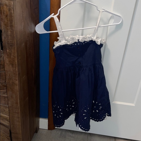 Janie and Jack Navy Blue Eyelet Dress - Picture 4 of 7
